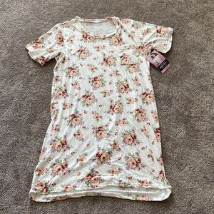TruFit Floral Nightgown Sleep Shirt Soft Stretch Lounge Pocket SIZE L